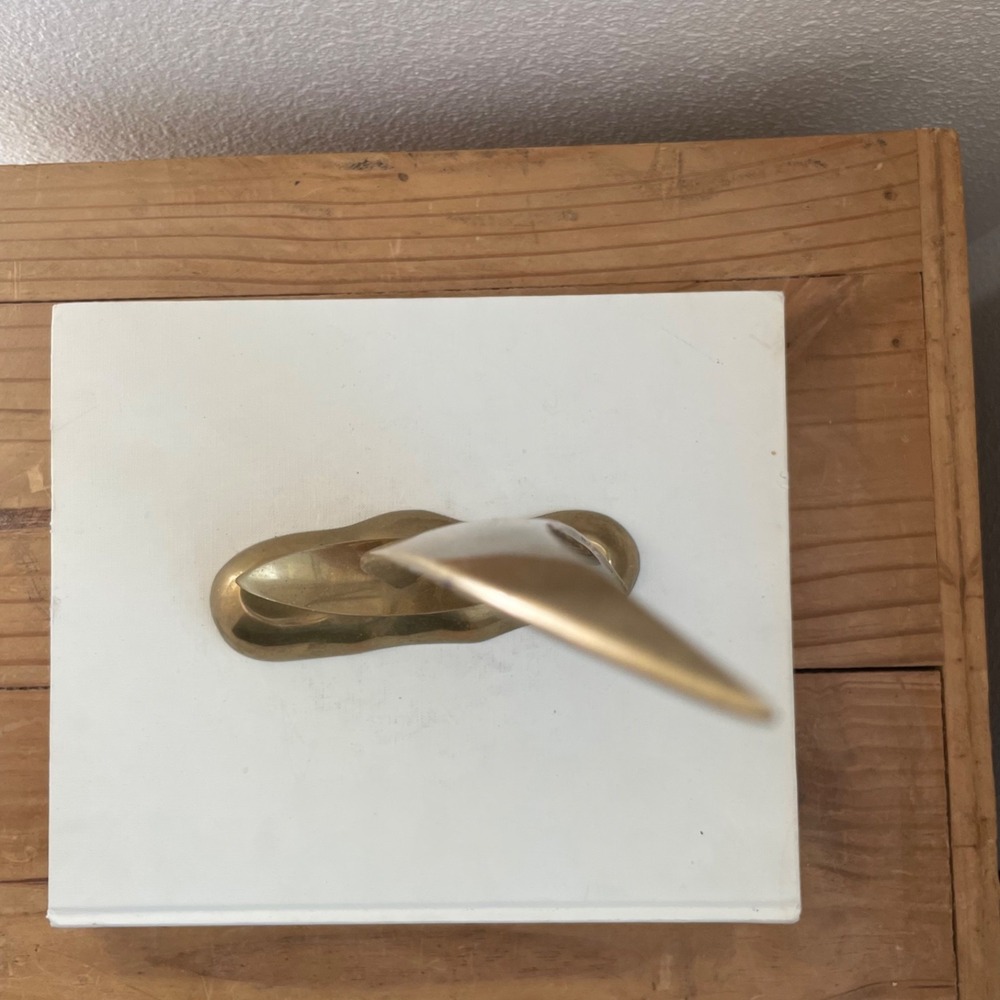 Vintage Brass Sailboat Sculpture Coastal Shelf Decor Mid Century Modern Nautical - Picture 8 of 10